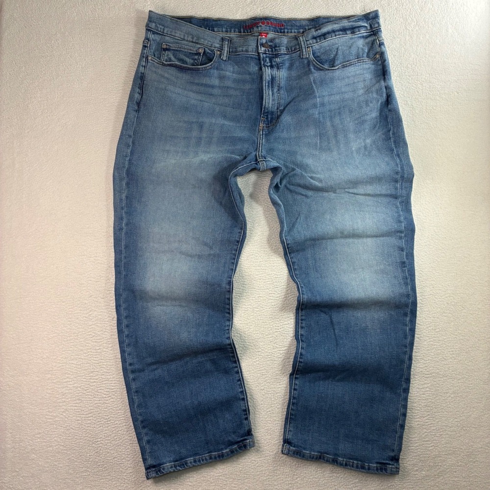 Lucky Brand 181 Relaxed Straight Jeans Men 44x32 Blue Faded Whisker Denim Casual